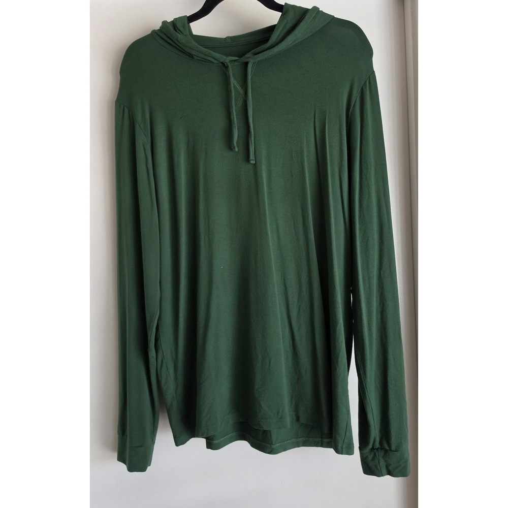 MeUndies Hoodie M Green Solid Pullover Casual Sweatshirt Athleisure Unisex